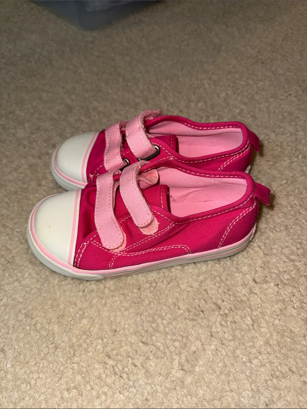 GAP Kids Hot Pink Canvas Sneakers with Light Pink Straps Size 10